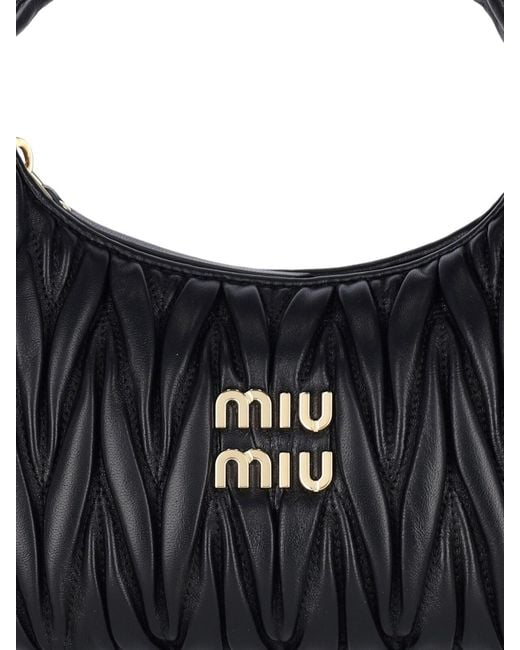 Miu Miu Black Wander Hobo Bag