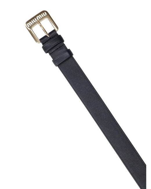 Miu Miu Black Lambskin Belt