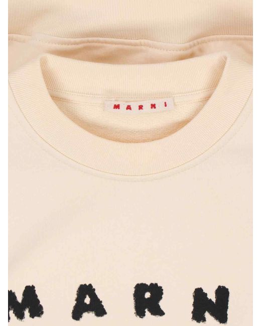 Marni Natural Logo Crewneck Sweatshirt