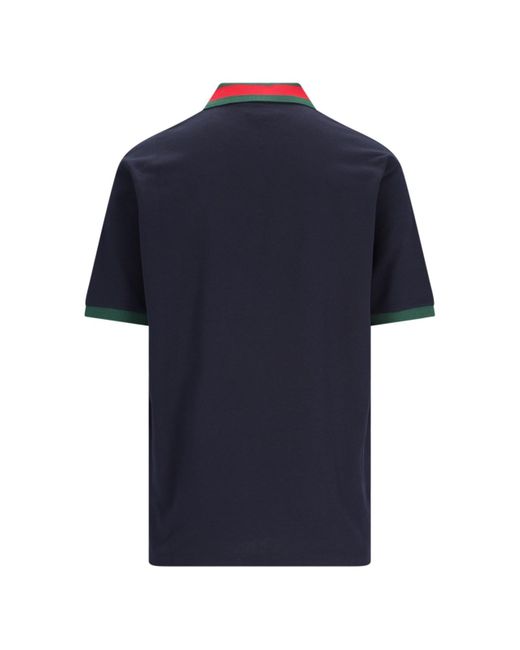 Gucci Blue Logo Polo Shirt for men