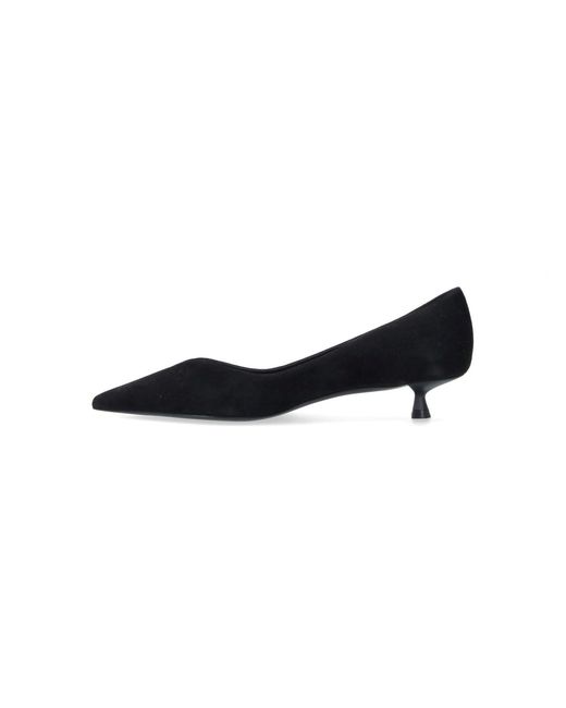 Stuart Weitzman Black Eva 35 Goat Leather Pumps