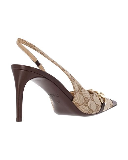 Gucci Metallic Slingback Pumps