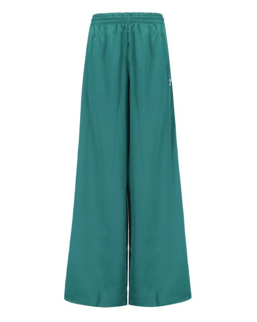 Adidas Green 'satin Wide Leg' Track Pants