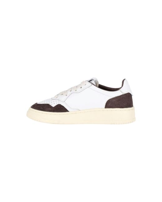 Autry White Medalist Leather Suede Sneakers