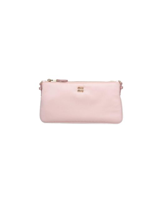 Miu Miu Pink Logo Mini Pouch