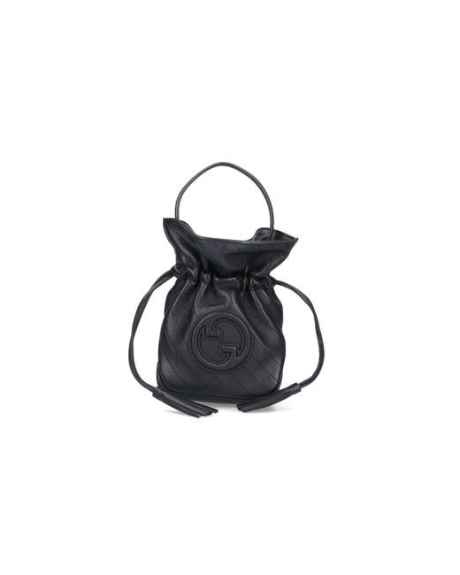 Gucci Black Blondie Mini Leather Bucket Bag