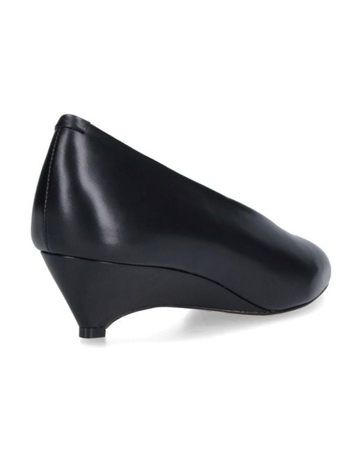 Jil Sander Black Arc Pointed Toe Leather Pumps