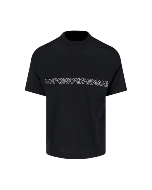 T-Shirt Logo di Emporio Armani in Black da Uomo