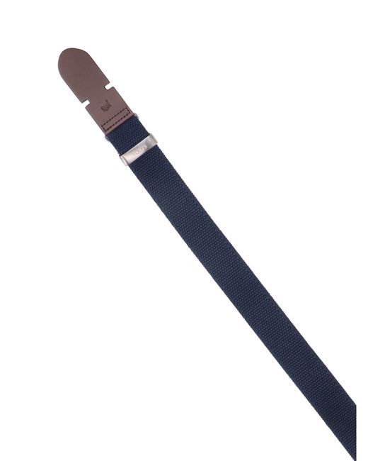 Tod's Blue Calf Leather-Trim Stretch Belt for men