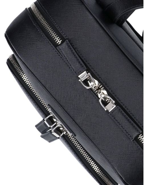 Prada Blue Logo Backpack for men