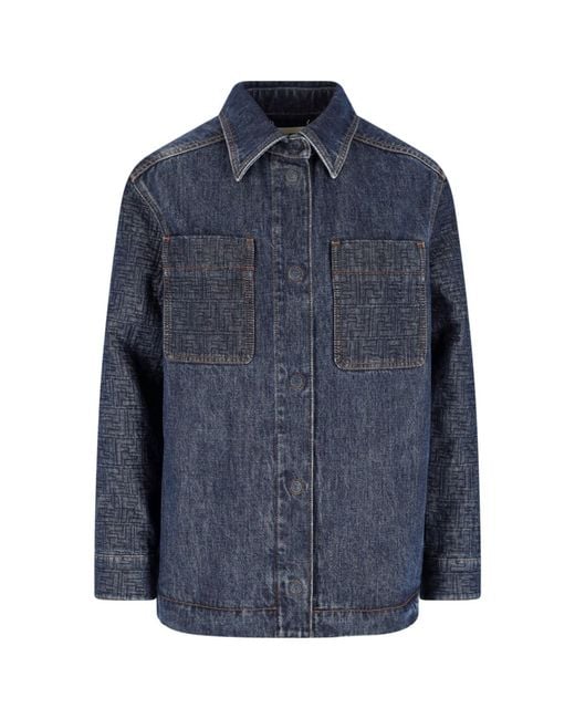 Fendi Blue 'Ff' Denim Jacket