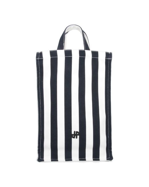 Patou Black Striped Tote Bag