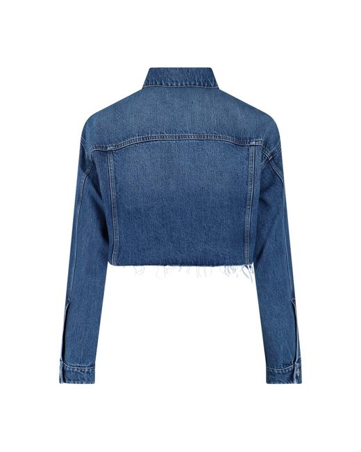 Miu Miu Blue Logo Crop Jacket