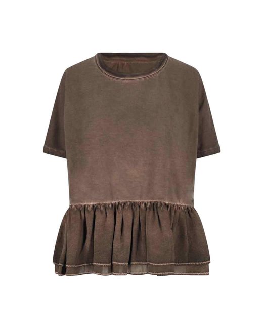 Uma Wang Brown Flared T-Shirt Todi