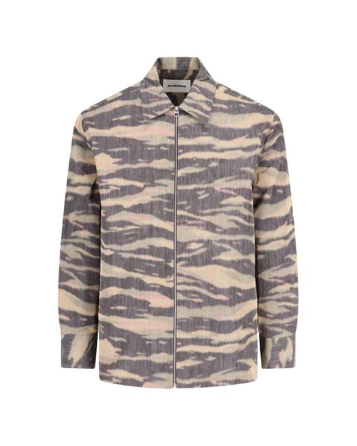 Jil Sander Gray Zip Shirt for men