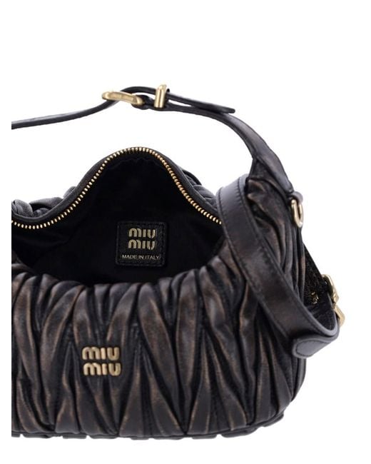 Miu Miu Black Matelassé Nappa Pouch