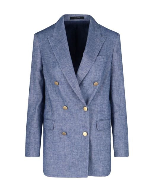 Tagliatore Blue Double-Breasted Blazer