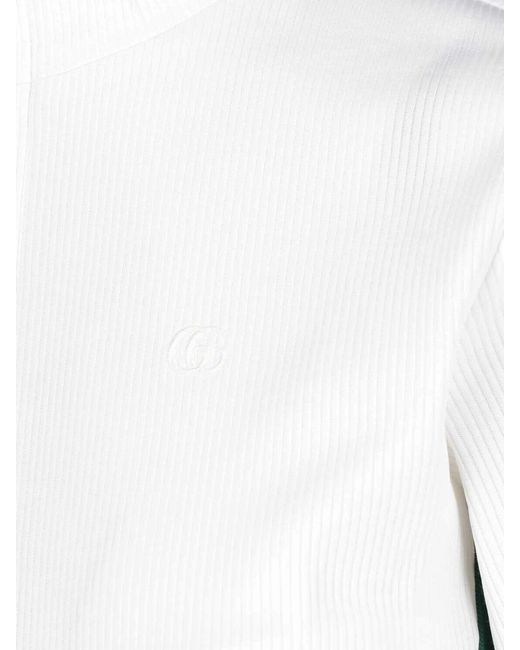 Gucci White Cotton Jersey Zip Sweatshirt