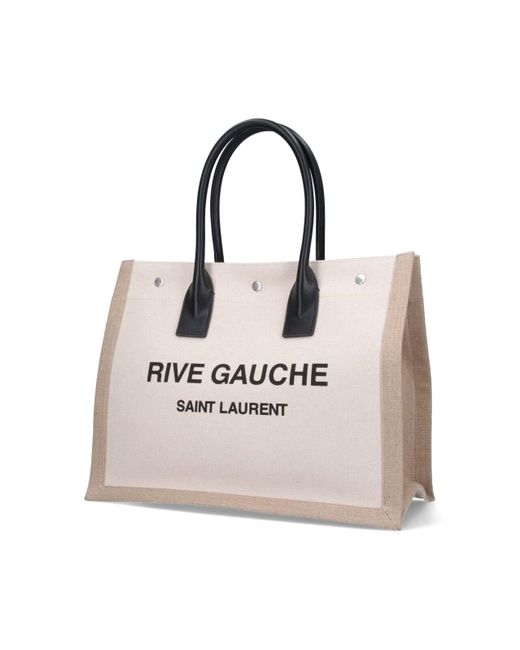 Borsa Tote "Rive Gauche" di Saint Laurent in Natural