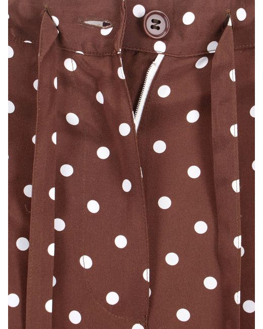 P.A.R.O.S.H. Purple Polka Dot Silk Pants With Bow Detail