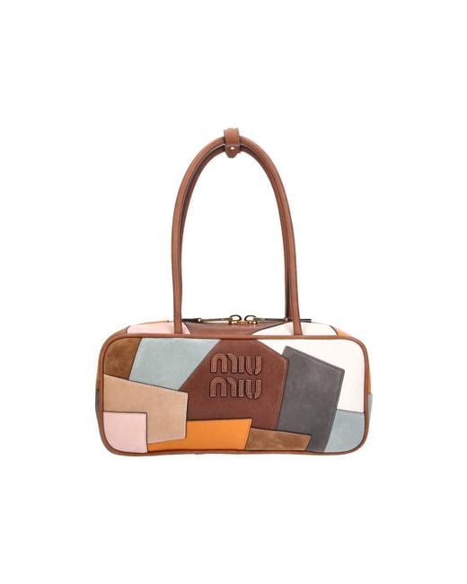 Miu Miu White Shoulder Bag Patch "Beau"