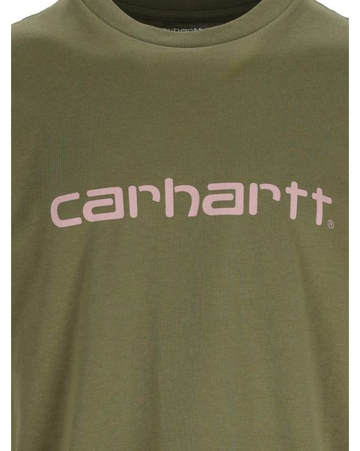 T-Shirt "S/S Script" di Carhartt in Green