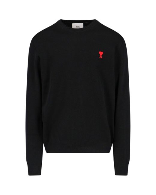 AMI Black Logo Sweater for men