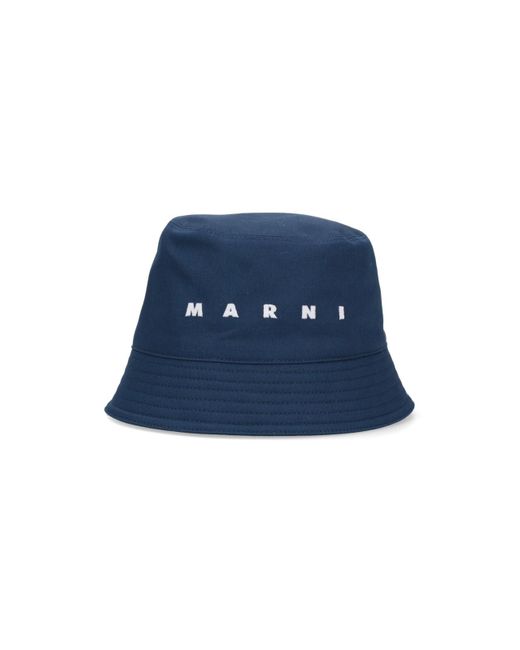 Marni Blue Logo Bucket Hat for men