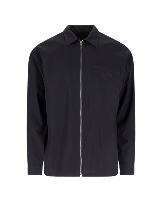Prada Blue Zip Shirt for men