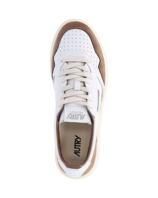 Autry White Low-Top Sneakers With Suede Overlays for men