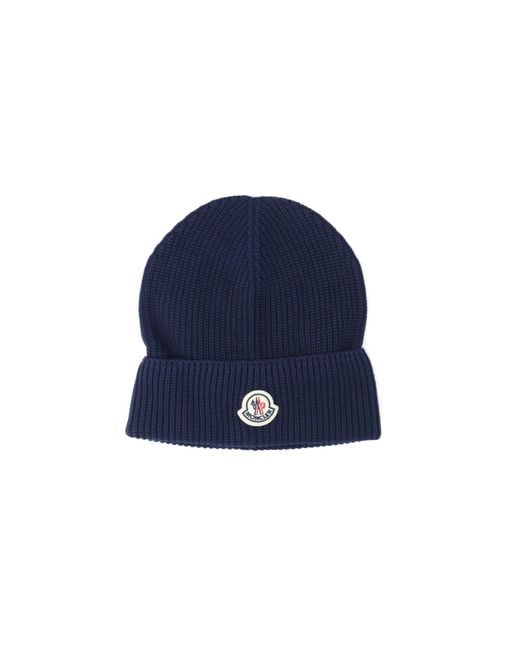 Berretto Logo di Moncler in Blue da Uomo