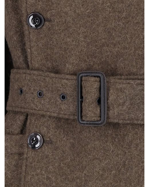 Lemaire Brown Belted Wool-Blend Wrap Coat