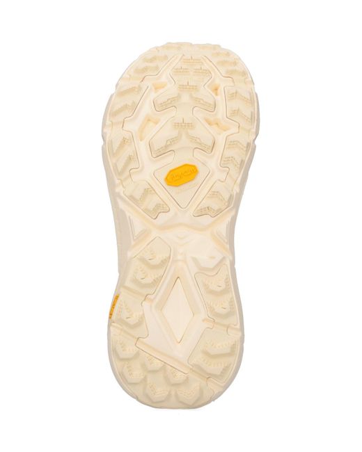 Hoka One One White Light And Natural Low-Profile Sneakers