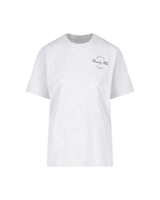 Sporty & Rich White T-Shirt "Beverly Script"