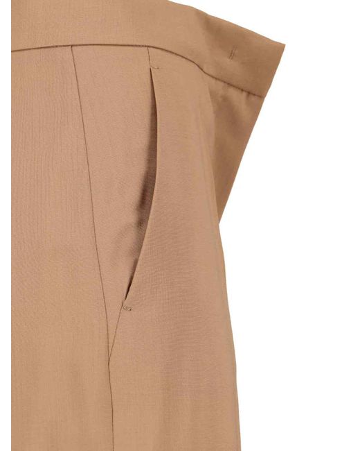 Max Mara Natural Virgin Wool Pants Fernet