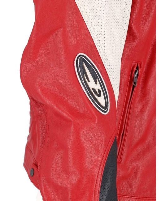 DIESEL Red Premium Goat Leather Jacket For for men
