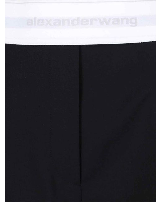 Alexander Wang Black High-Waisted Wool Shorts With Elastic Waist