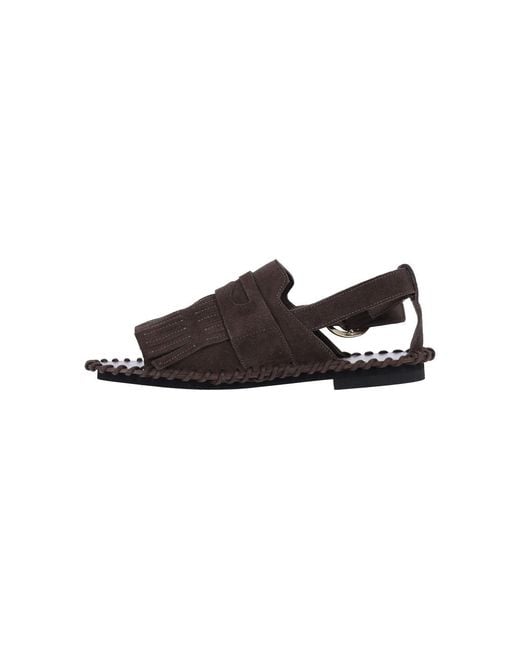 Alexander Hotto Brown Suede Sandals