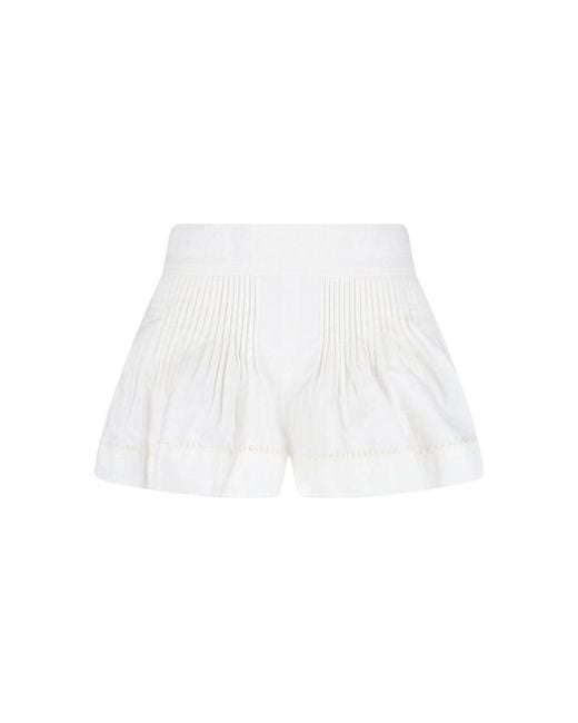 Isabel Marant White Cybila Shorts