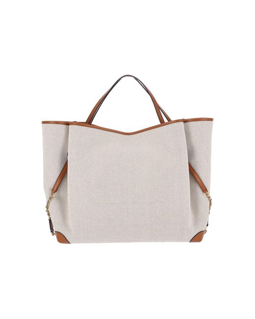 Chloé White Large Tote Bag "Clover"