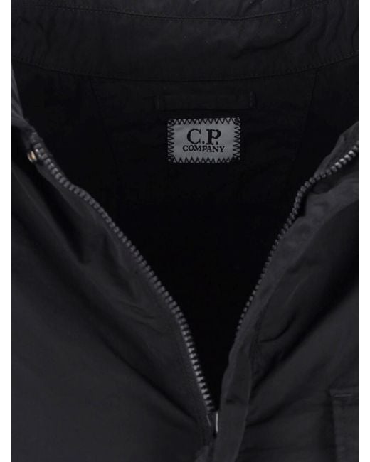 C P Company Black Logo Shirt Jacket for men