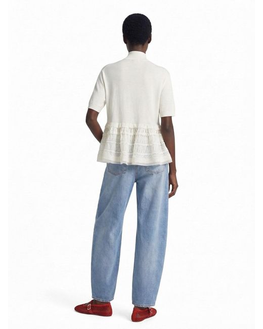 Alaïa White Peplum Top