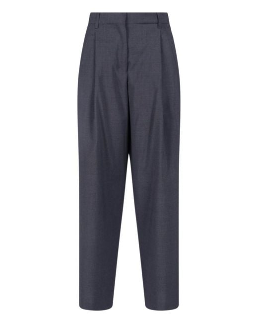 Max Mara Blue Virgin Wool Trousers