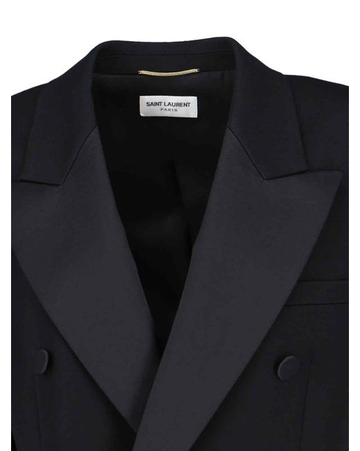 Saint Laurent Black Tuxedo Double-breasted Jacket