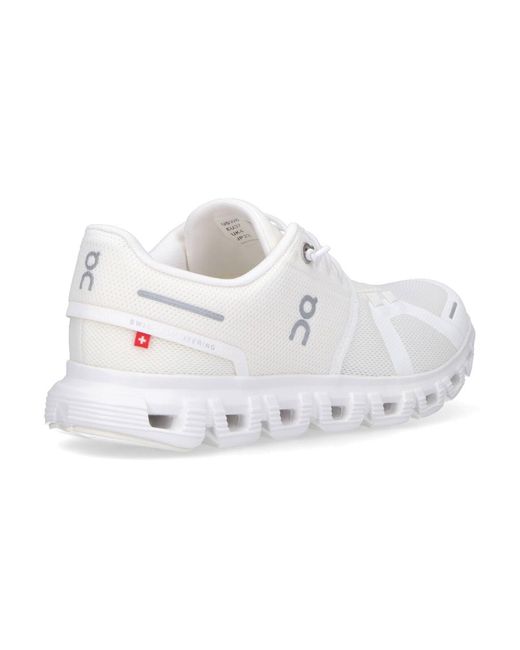On Shoes White "Cloud 6" Sneakers