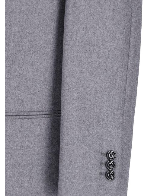 Lardini Gray Single-Breasted Cashmere Blazer