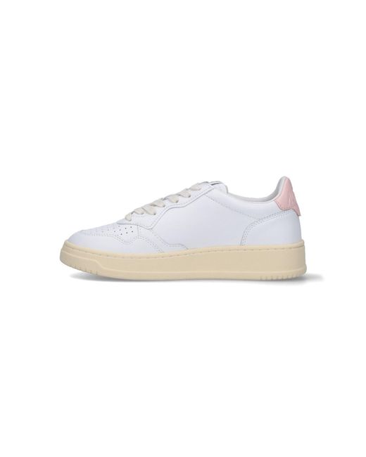 Autry White Low-Top Sneakers With Perforated Detailing