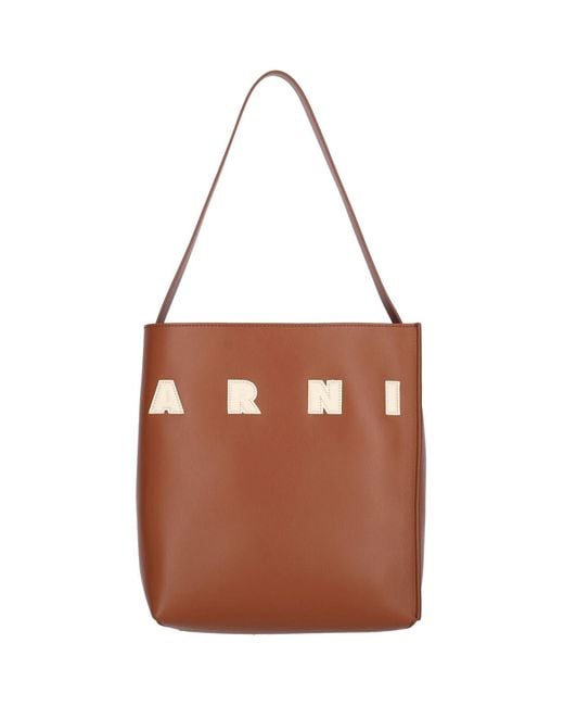 Marni Brown Museo Small Hobo Bag
