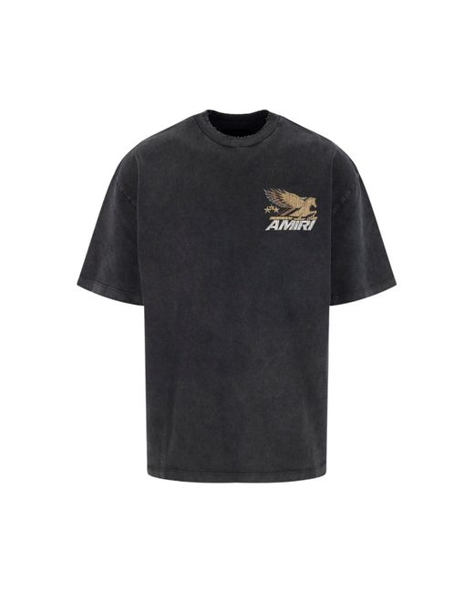 Amiri Black T-Shirt With Vintage Effect for men