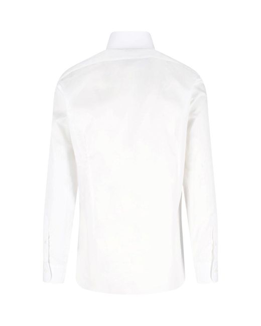 Barba Napoli White Cotton Shirt for men